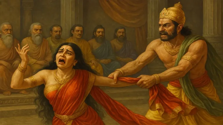 द्रोपदी के चीर हरण की सभा में धर्म और मानवता का मौन संघर्ष