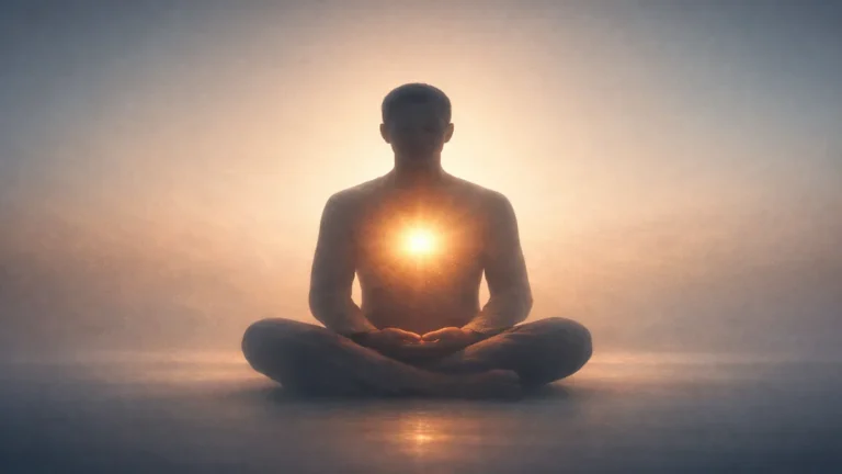 मन की तृप्ति और ध्यान से उत्पन्न शांति का प्रतीकात्मक चित्र