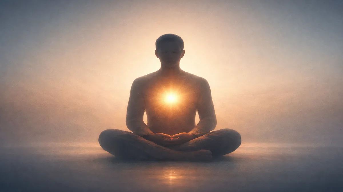 मन की तृप्ति और ध्यान से उत्पन्न शांति का प्रतीकात्मक चित्र