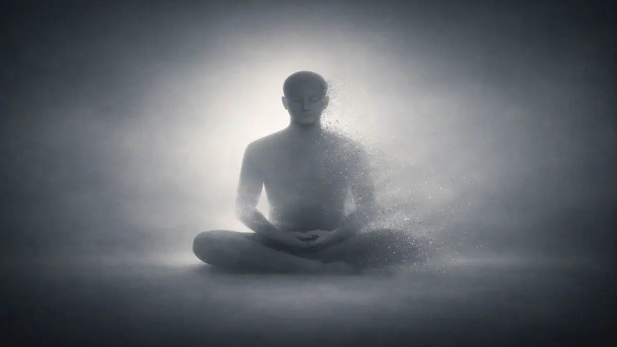 समाधि की अवस्था में अहंकार, विचार और समय के लोप का प्रतीकात्मक चित्र